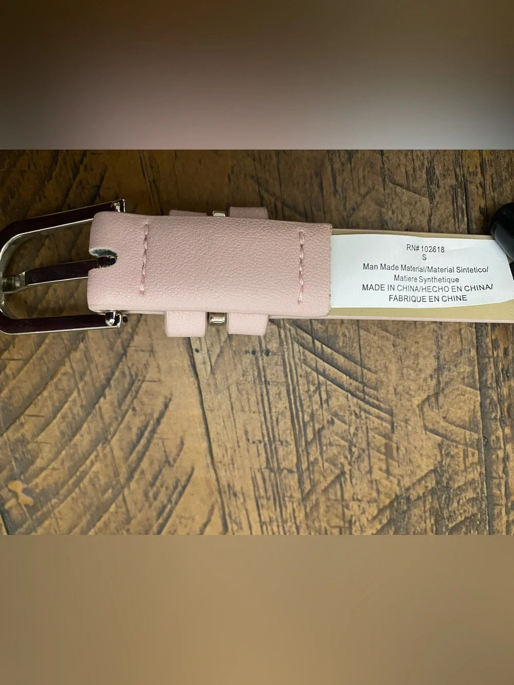 Steve Madden Skinny Blush Pink Belt with Silver Buckle Sz Small